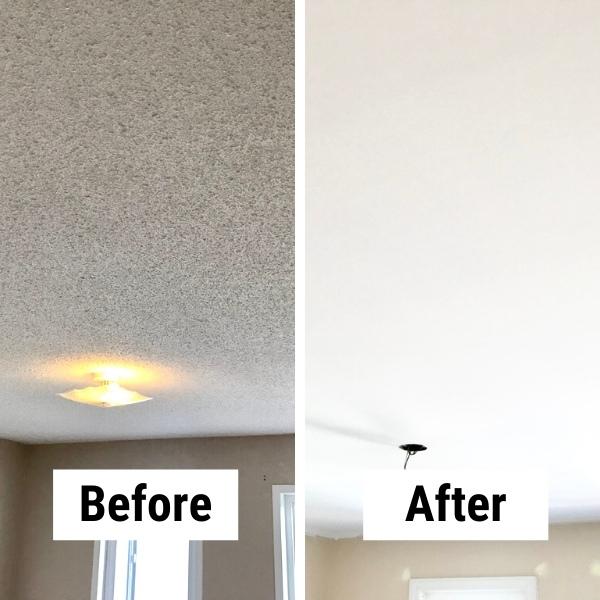 Popcorn ceiling before and after Tucson